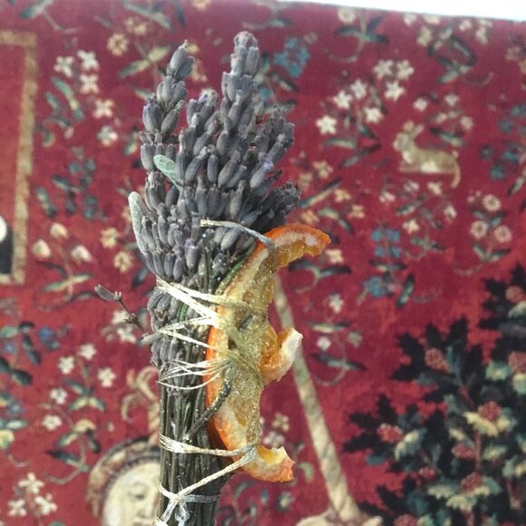 Orange and Lavender Sun botanical wand- dried herbs and flowers smudge - Picture 3 of 5